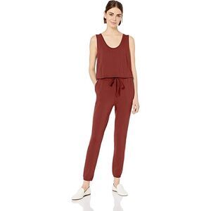 DAILY RITUAL rust orange size XS Terry Sleeveless Scoopneck Jumpsuit